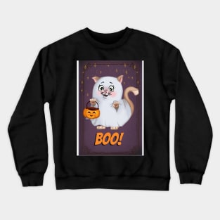 Cute little ghost cat Crewneck Sweatshirt